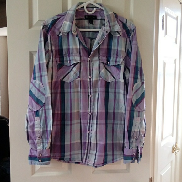 INC International Concepts Other - Wester plaid snap front shirt